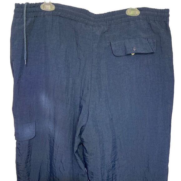 Vintage Adidas Men's Large Nylon Track Pants 4 Pockets and Drawstring Waist - Picture 3 of 13